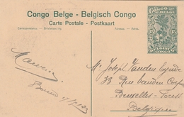Congo Belge Entier Postal Illustré Pour La Belgique 1923 - Postwaardestukken