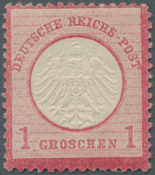 Deutsches Reich - Brustschild: 1872, Kleiner Schild 1 Groschen Karminrosa, Ungebraucht Mit Originalg - Cartas & Documentos