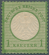 Deutsches Reich - Brustschild: 1872, Kleiner Schild 1 Kreuzer Gelblichgrün, Ungebraucht Mit Original - Lettres & Documents