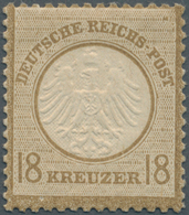 Deutsches Reich - Brustschild: 1872, Kleiner Schild 18 Kreuzer Ockerbraun, Ungebraucht Mit Originalg - Briefe U. Dokumente