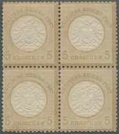 Deutsches Reich - Brustschild: 1872, Großer Schild 5 Groschen Ockerbaun Im Ungebrauchten Viererblock - Covers & Documents