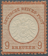 Deutsches Reich - Brustschild: 1872, Großer Schild 9 Kreuzer Rötlichbraun, Ungebraucht Mit Originalg - Brieven En Documenten