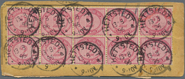 Deutsches Reich - Pfennige: 1896, 2 Mark Rotkarmin, Zehnerblock Rs. Auf Paketkartenabschnitt Für Dre - Unused Stamps