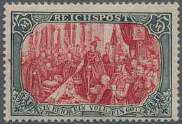 Deutsches Reich - Germania: 1900, 5 M Reichspost Grünschwarz/bräunlichkarmin, Type II, Postfrischer - Autres & Non Classés