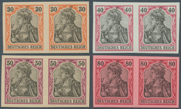 Deutsches Reich - Germania: 1902, 2 Pfg. Bis 80 Pfg. Germania In Breitrandig UNGEZÄHNTEN Waagerechte - Andere & Zonder Classificatie