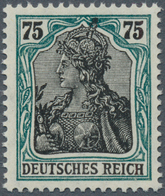 Deutsches Reich - Inflation: 1918, Germania 75 Pf. Mit Rahmen Hellblaugrün, Matt Glänzend (ehemals M - Unused Stamps