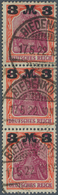 Deutsches Reich - Inflation: 1921, 3 M Auf 1¼ M Germania, Orangerot Bis Dkl'rosa / Dunkelkarminlila - Unused Stamps