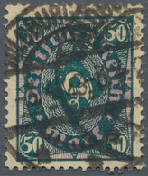 Deutsches Reich - Inflation: 1922, 50 M. Posthorn, Grün/purpur, Vierpass-Wasserzeichen, Gest., Zähnu - Neufs