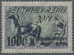 Deutsches Reich - Inflation: 1923, 20 + 1000 M. Rhein- Und Ruhrhilfe Mit Kopfstehendem Unterdruck, P - Neufs