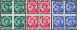 Deutsches Reich - 3. Reich: 1933, Friedericus, Kompletter Viererblocksatz, 25 Pf Rechte Obere Marke - Usati