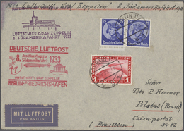 Deutsches Reich - 3. Reich: 1933: 1 RM "Chicagofahrt" Mit Zusatzfrankatur Auf Brief Nach Brasilen Mi - Usati