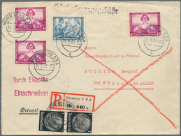 Deutsches Reich - 3. Reich: 1933, Wagner 3x 40 Pf. Und 20 Pf. + Hindenburg 2x 1 Pf. Auf Eilboten-R-B - Usados