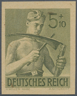 Deutsches Reich - 3. Reich: 1943, 5+10 Pfg. Arbeitsdienstals Ungezähnter Probedruck, Ohne Gummi Auf - Used Stamps