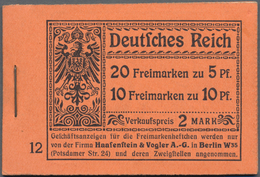 Deutsches Reich - Markenheftchen: 1913, Germania-Markenheftchen 2 Mark Auf Orangefarbenem Karton, Or - Booklets