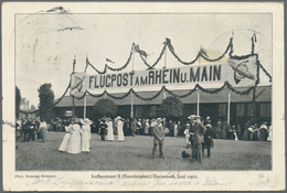 Deutsches Reich - Halbamtliche Flugmarken: 1912, Flugpost Am Rhein U. Main, Seltene Fotokarte "Luftp - Luchtpost & Zeppelin