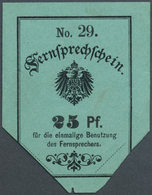 Deutsches Reich - Ganzsachen: 1889, 25 Pf "Fernsprechschein" Schwarz Auf Graublau, No. 29 Sauber Geb - Other & Unclassified