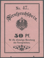 Deutsches Reich - Ganzsachen: 1889, Deutsches Reich, Fernsprechschein 50 Pf. Schwarz Auf Rosa, No. 4 - Andere & Zonder Classificatie