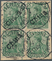 Deutsche Post In China: 1901: Tientsin-Ausgabe 5 Pfg. Grün Mit Diagonalem Handstempelaufdruck "China - China (kantoren)