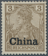 Deutsche Post In China: 1901, Drei Pfennig Germania Mit Dickem Aufdruck China Und Kommaförmigem I-Pu - China (oficinas)