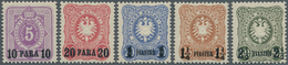 Deutsche Post In Der Türkei: 1891, 10 Pa - 2 1/2 Pia Überdrucke Auf Pfennig-Ausgabe, Kompletter Nach - Turkey (offices)