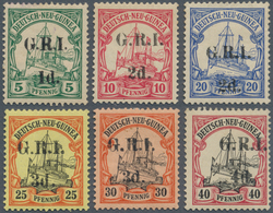 Deutsch-Neuguinea - Britische Besetzung: 1914, 1d Auf 5 Pf Bis 4d Auf 40 Pf, Sechs Verschiedene Mark - Deutsch-Neuguinea