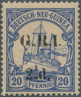 Deutsch-Neuguinea - Britische Besetzung: 1914, 2 1/2 D Auf 20 Pf Violettultramarin, Aufdruck Type II - German New Guinea