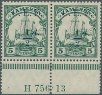 Deutsche Kolonien - Kamerun - Britische Besetzung: 1915, 1/2 D. Auf 5 Pfg. Kaiseryacht, Waagerechtes - Kamerun