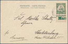 Deutsche Kolonien - Marshall-Inseln - Besonderheiten: 1909/1914, "DEUTSCHE SEEPOST JALUIT-LINIE B" ( - Isole Marshall