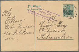 Deutsche Besetzung I. WK: Deutsche Post In Polen - Ganzsachen: 1916, 5 Pf. Germania, Frageteil Der D - Occupation 1914-18