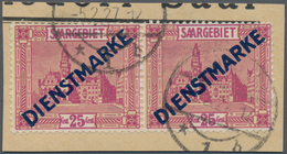 Deutsche Abstimmungsgebiete: Saargebiet - Dienstmarken: 1923, 25 C. Dienstmarken Als Waagerechtes Pa - Dienstzegels
