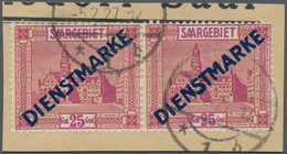 Deutsche Abstimmungsgebiete: Saargebiet - Dienstmarken: 1923, 25 C. Dienstmarken Als Waagerechtes Pa - Service