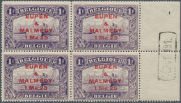 Belgische Besetzung - Eupen Und Malmedy: 1920: 1.25 Mk Auf 1 Fr Violett Gemeinschaftsausgabe, Zähnun - OC38/54 Belgian Occupation In Germany