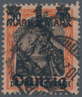 Danzig: 1920, 1 M. Auf 30 Pfg. Germania Mit Doppeltem Netzunterdruck (Spitzen Nach Unten), Gestempel - Other & Unclassified