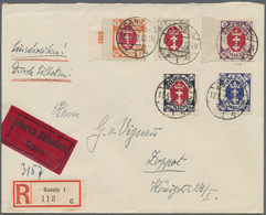 Danzig: 1921 1 M. Staatswappen, Randstück Mit HAN "1322" Auf Eilboten-R-Brief Aus "DANZIG 17.5.22" M - Autres & Non Classés