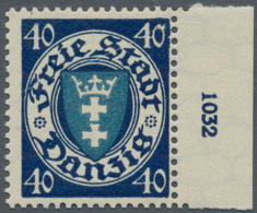 Danzig: 1924, 40 Pfg. Staatswappen Schwärzlichviolettultramarin/lebhaftpreußischblau Mit Plattenfehl - Other & Unclassified