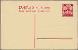 Danzig - Ganzsachen: 1920, 30 Auf 10 Pfg. Doppel-Ganzachenkarte (Urkarte Mi.-Nr. P 93), Ungebraucht - Andere & Zonder Classificatie