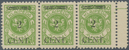 Memel: 1923, Dreierstrefen "2 CENT" Auf 50 M Dabei Plattenfehler: Farbklecks Auf 5 Der Rechten "50" - Memel (Klaipeda) 1923