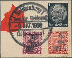 Sudetenland - Reichenberg: Freimarke "Staatswappen", 20 H Rot, Vierseitig Gezähnt 9¾, Und 30 H Dunke - Région Des Sudètes