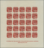 Sudetenland - Reichenberg: Blockausgabe "Briefmarkenausstellung Preßburg (Bratislava) 1937", POSTFRI - Sudetes