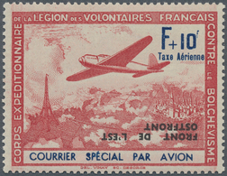 Dt. Besetzung II WK - Frankreich - Privatausgaben: Legionärsmarken: 1942, F + 10 Fr. Flugpost Dunkel - Besetzungen 1938-45
