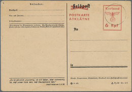 Dt. Besetzung II WK - Kurland - Ganzsachen: 1945. Nicht-verausgabte Postkarte 6 Rpf Braunrot Auf Säm - Bezetting 1938-45