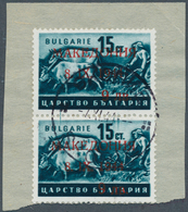 Dt. Besetzung II WK - Mazedonien: 1944, Freimarken 15 CT. Von Bulgarien Im Senkrechten Paar Mit Aufd - Occupation 1938-45