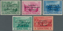 Dt. Besetzung II WK - Montenegro: 1943, 25 Cmi Bis 5 L Freimarken Kompl. Satz Mit Dreizeiligem Aufdr - Ocupación 1938 – 45