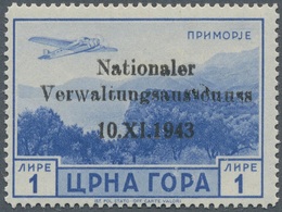 Dt. Besetzung II WK - Montenegro: 1943, 1 L. Freimarke Mit Satzfehler "Verwaltungsausscuuss", Postfr - Besetzungen 1938-45