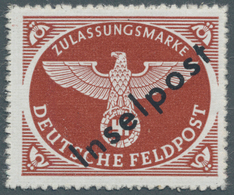 Feldpostmarken: 1944, Vukovar Zulassungsmarke Durchstochen, Postfrisch, Tadellos, U.a. Sign. Dr. Dub - Sonstige & Ohne Zuordnung