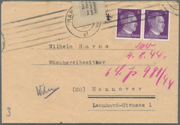 Zensurpost: 1944, Faltbrief In Hannover In Die Untersuchungshaftanstalt Mit Seltenem Verschlusszette - Otros & Sin Clasificación