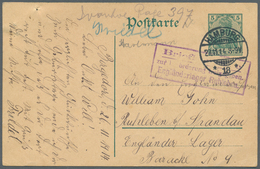 Lagerpost: Ruhleben: Incoming Mail: 1914, 5 Pfg. Ganzsachenkarte Aus "HAMBURG 27.11.14" In Das Lager - Altri & Non Classificati