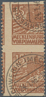 Sowjetische Zone - Mecklenburg-Vorpommern: 1946, Abschiedsausgabe 15 Pf Im Senkrechten Paar, Waagere - Otros & Sin Clasificación