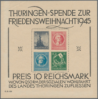 Sowjetische Zone - Thüringen: 1945, Großer Weihnachts-Block Auf Gelblichgrauem Papier In Type IV, Po - Altri & Non Classificati