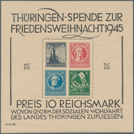 Sowjetische Zone - Thüringen: 1945, Großer Weihnachts-Block Auf Gelblichgrauem Papier In Type IV, Po - Sonstige & Ohne Zuordnung